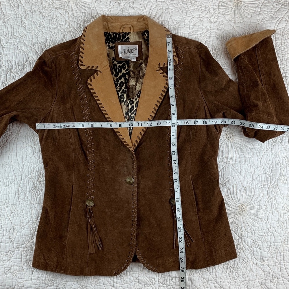 Live A Little Rugged Leather Western Blazer NWOT - Picture 6 of 11